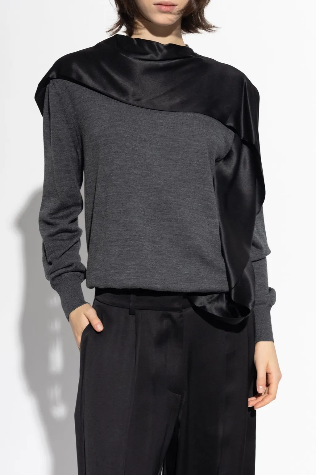 Asymmetric Draped Sweater