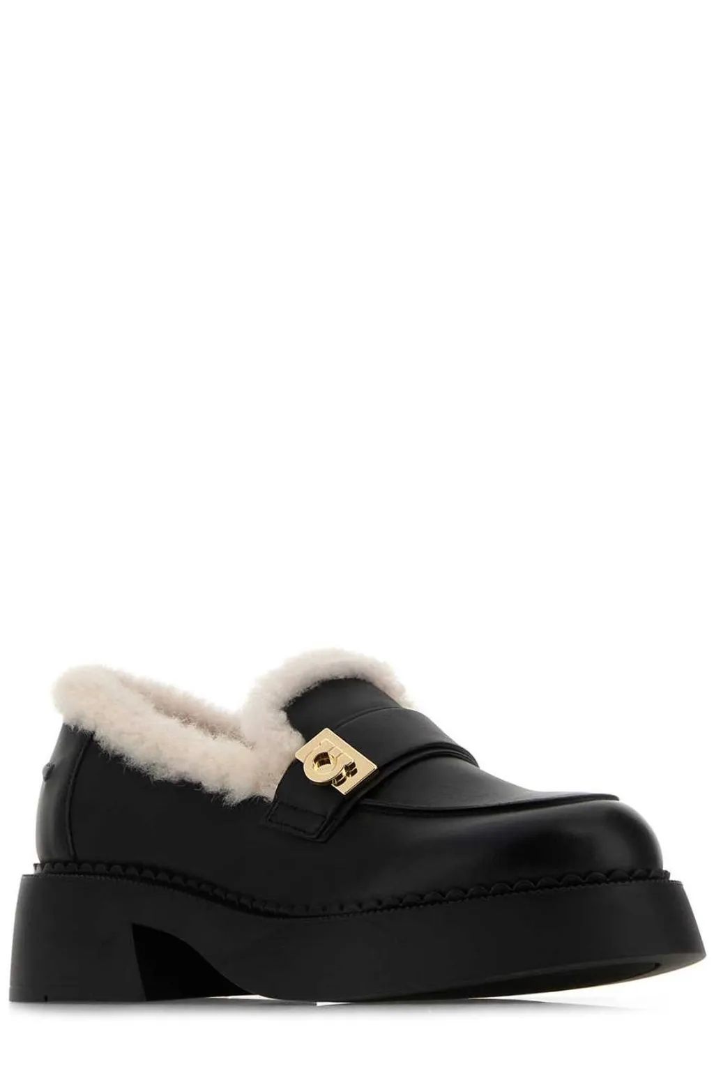 Loafers With Fur Trim