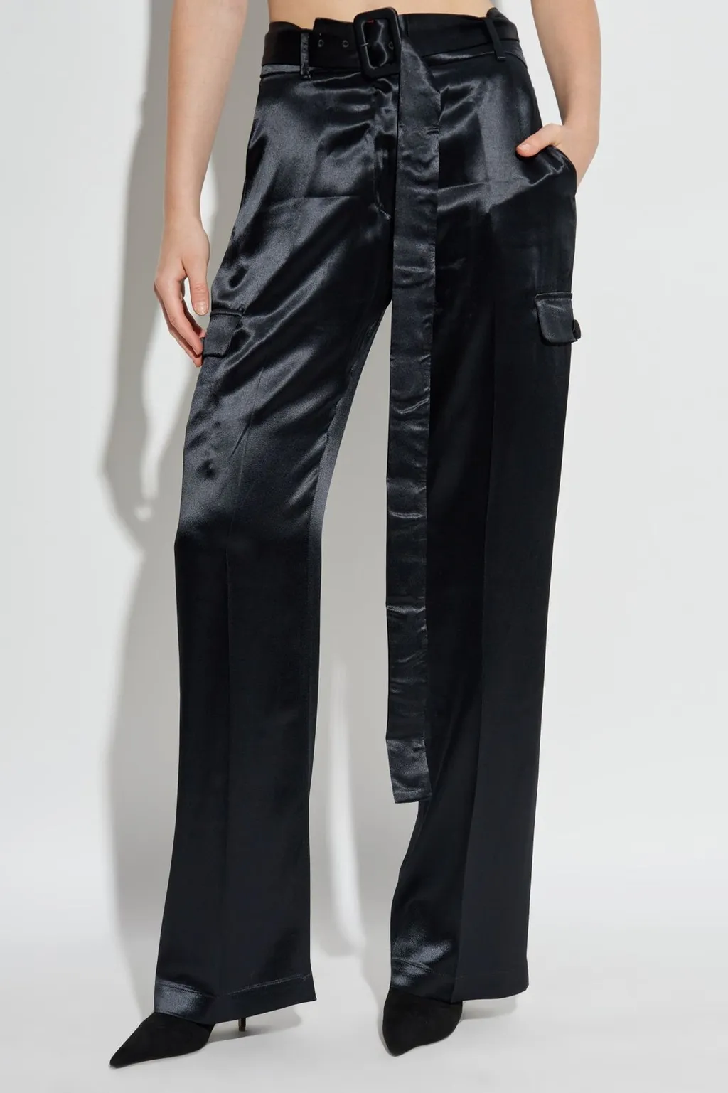 Satin Cargo Pants