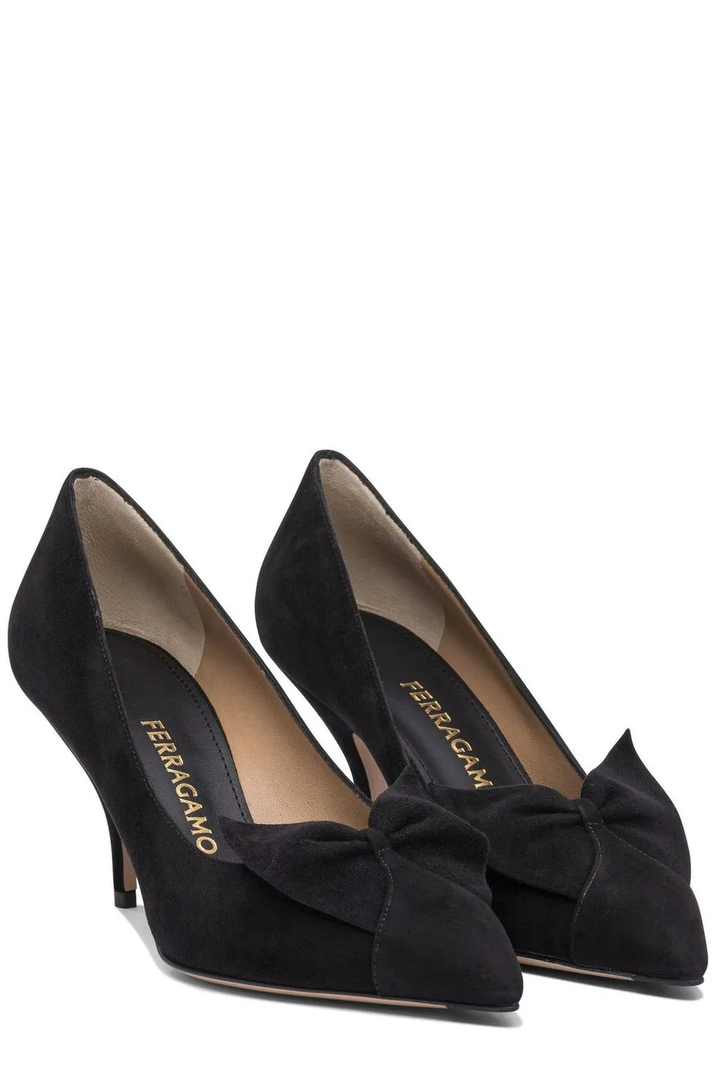 Pointed Toe Pumps With Bow Detail