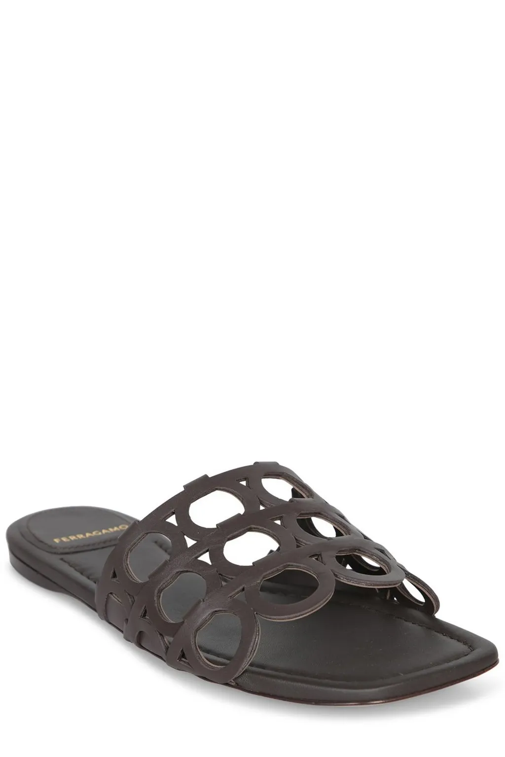 Gancini Cutout Slide Sandals