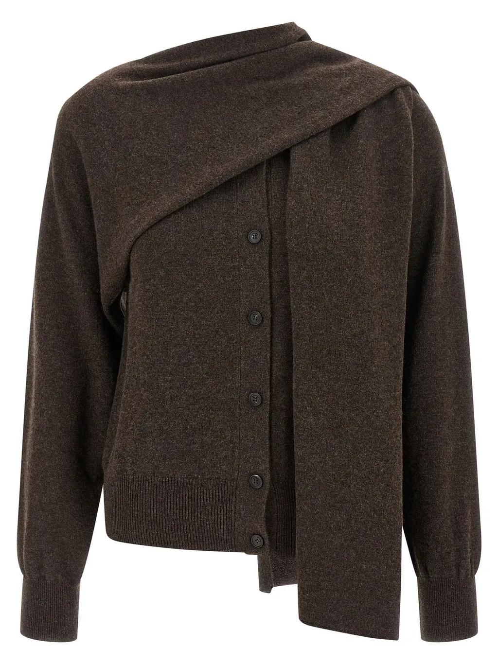 Cardigan With Integrated Scarf