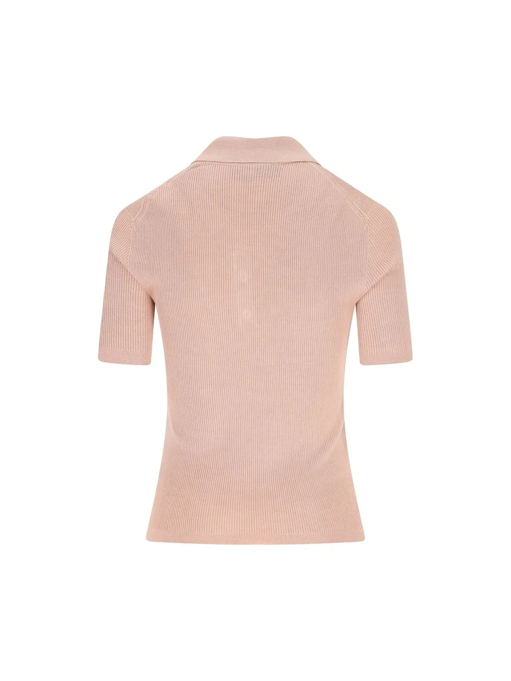 Ribbed Knit Polo Shirt
