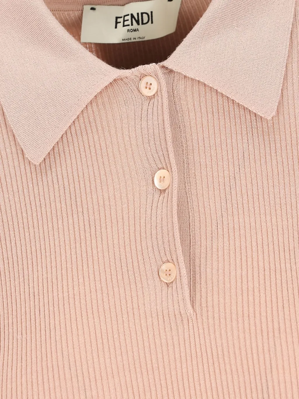 Ribbed Knit Polo Shirt