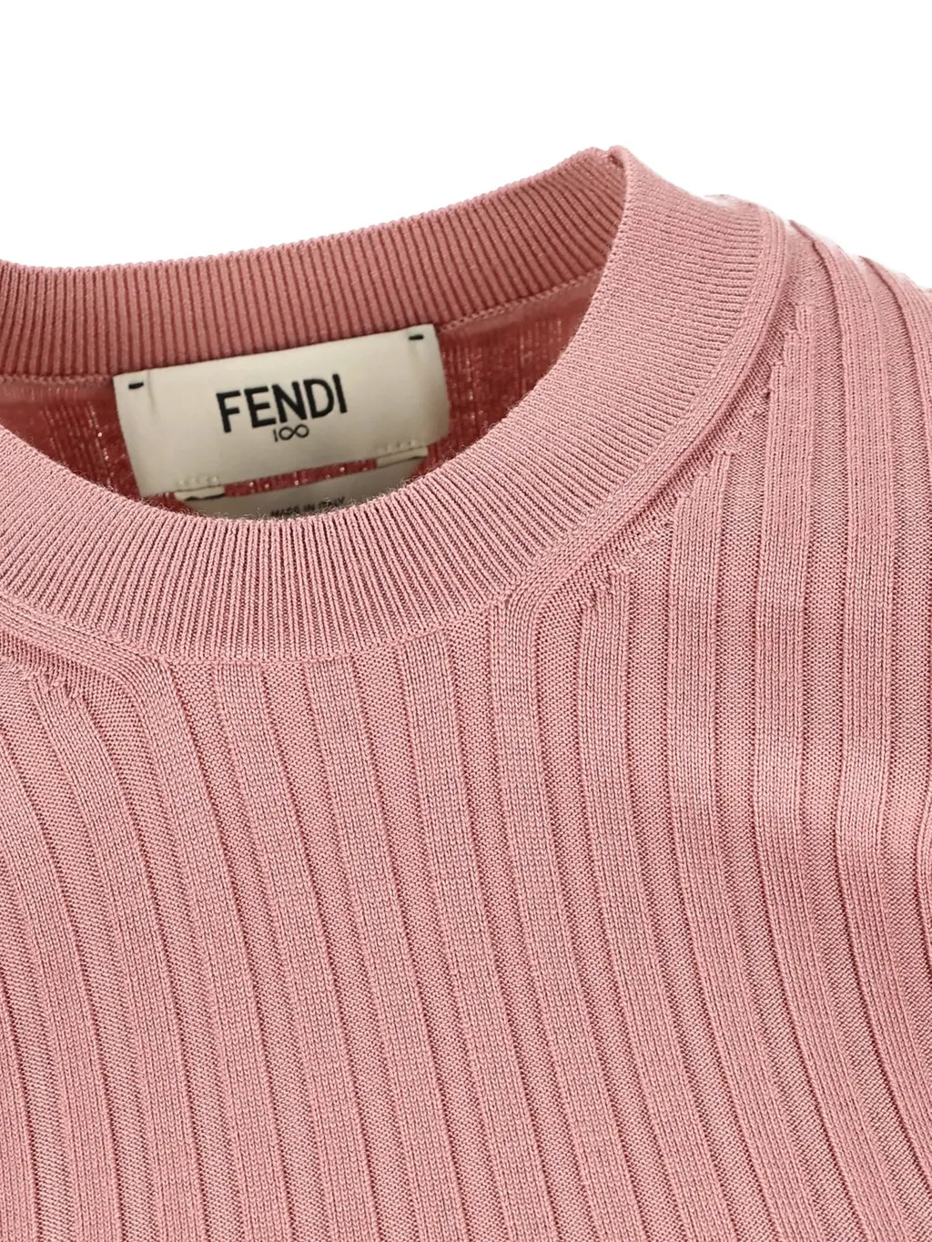 Ribbed Knit Dress With Fur Trim