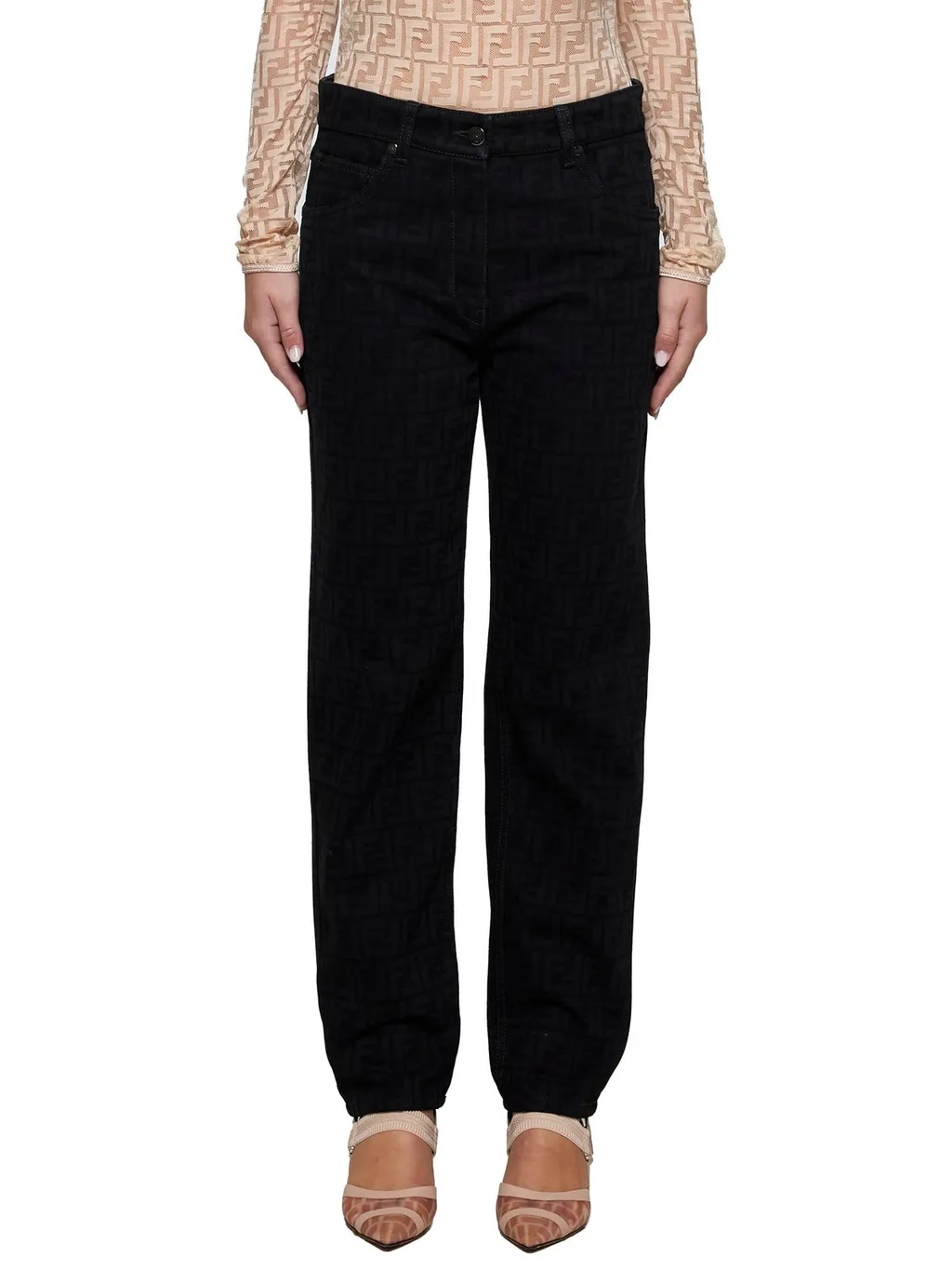 Monogrammed Straight Leg Jeans