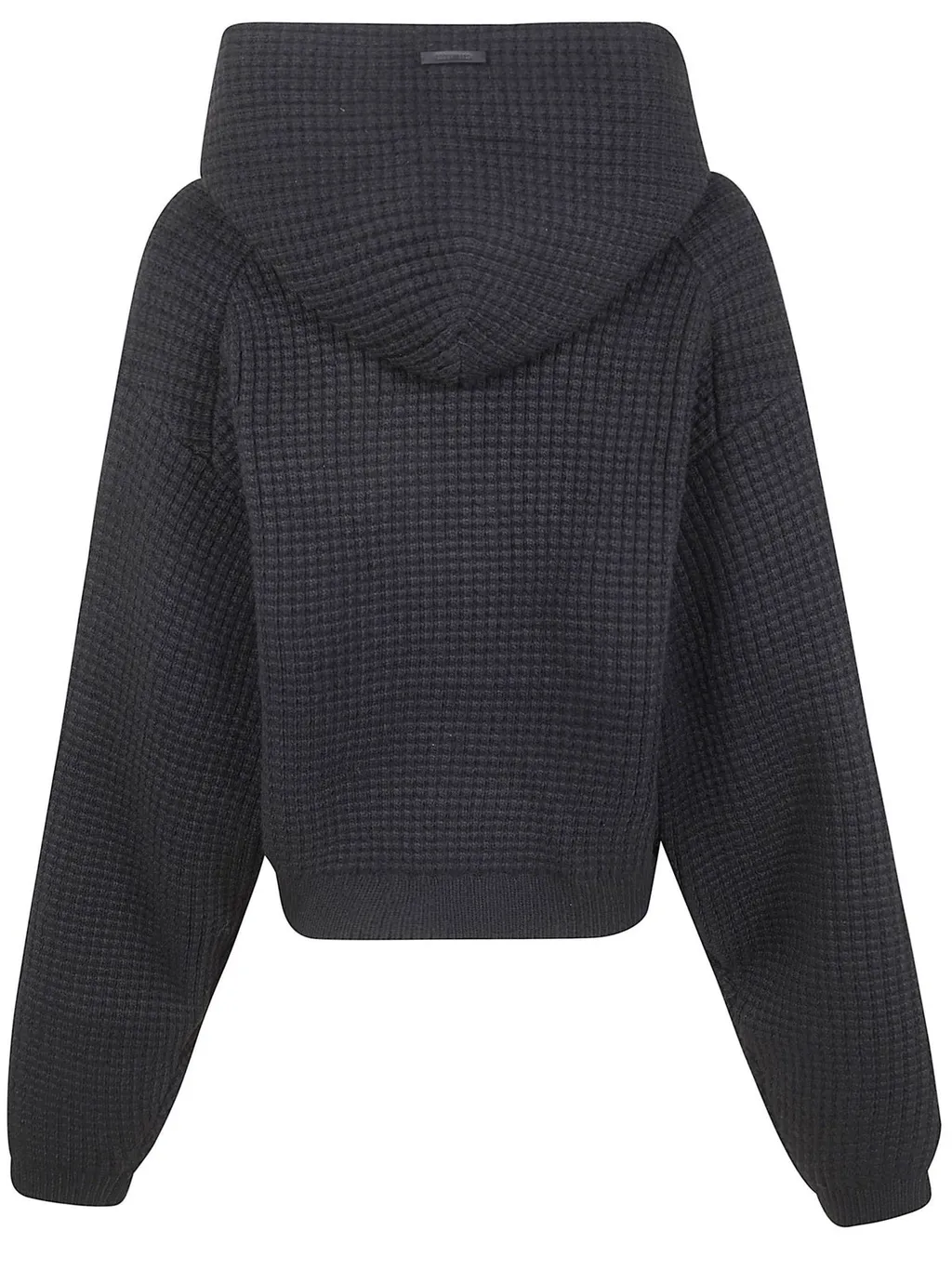 Waffle Knit Cropped Hoodie