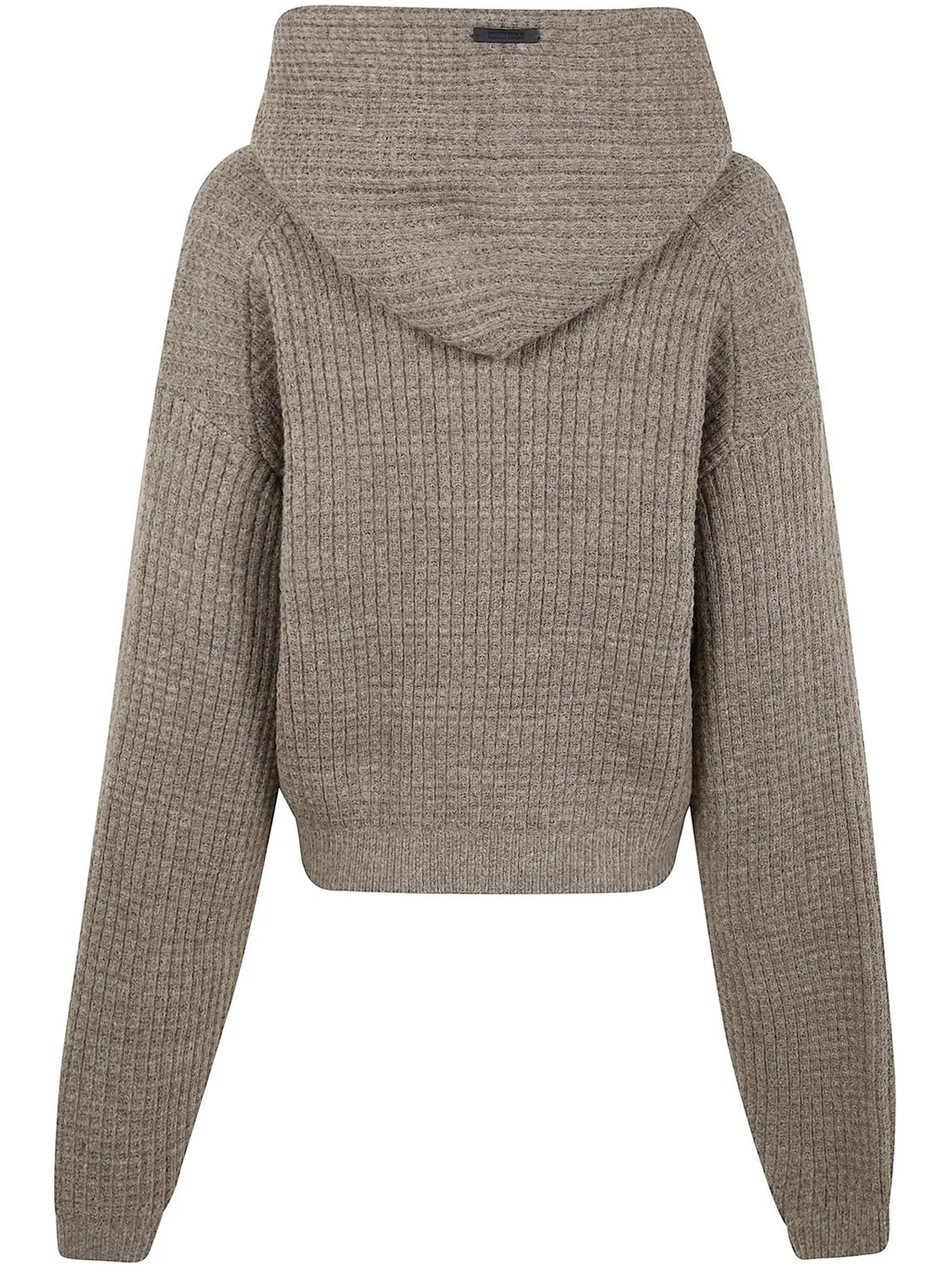 Ribbed Knit Cropped Hoodie