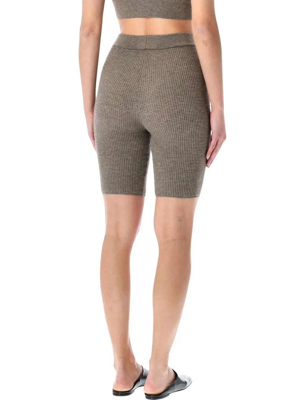 Houndstooth Knit Biker Shorts