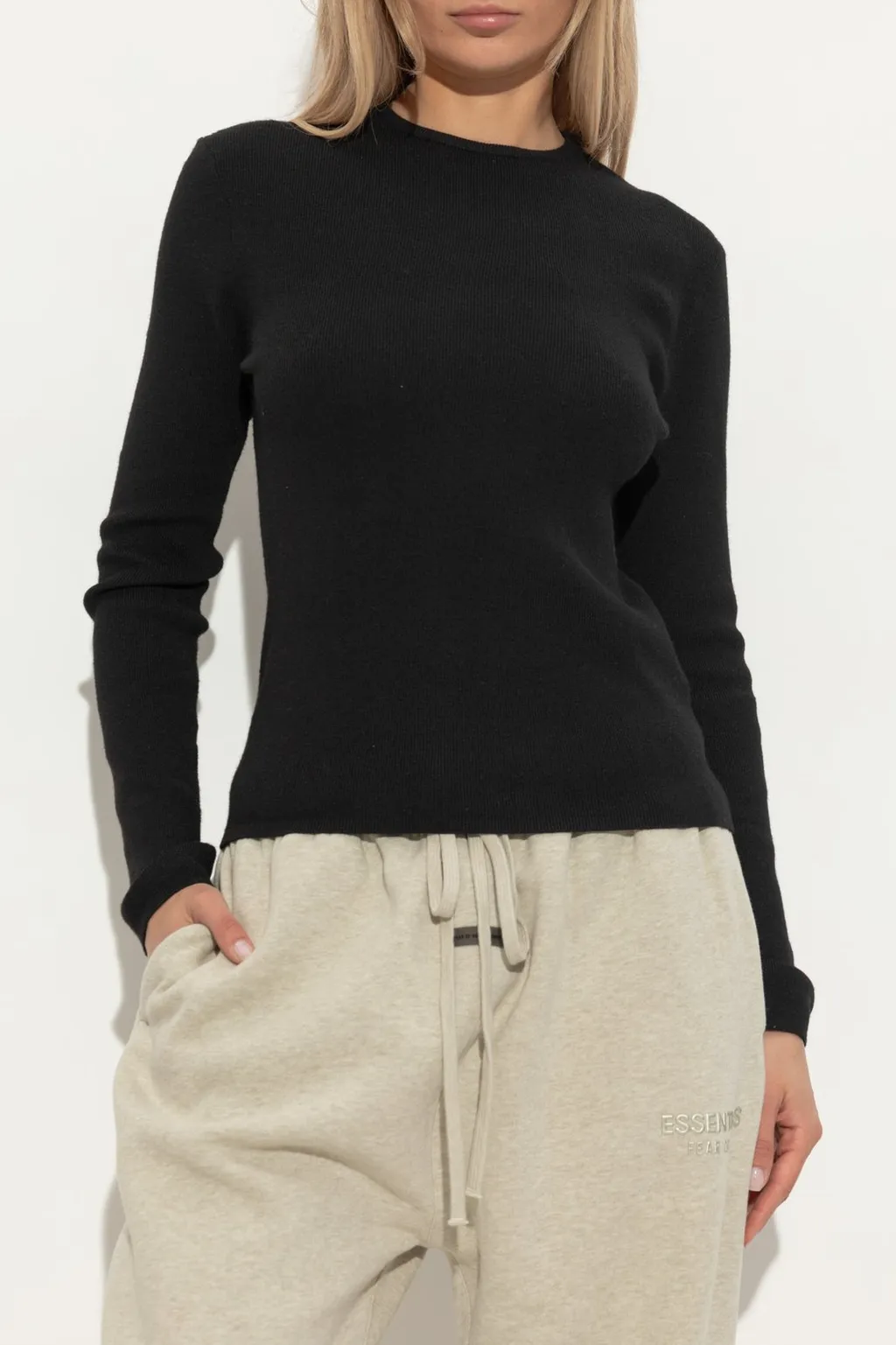 Ribbed Knit Long Sleeve Top