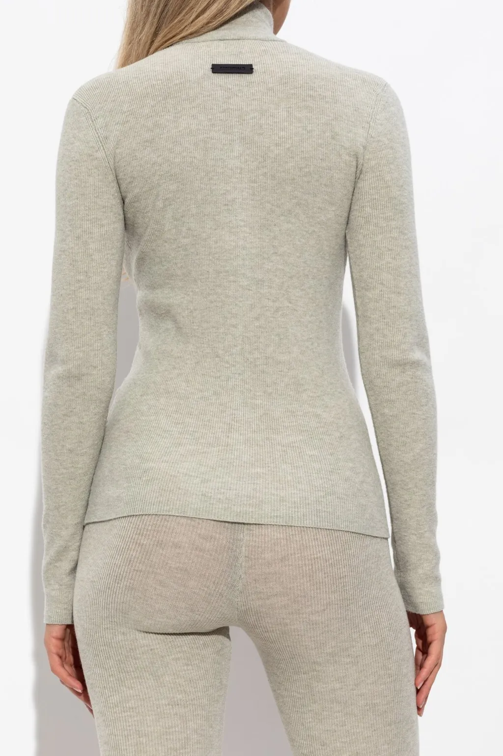 Ribbed Knit Zip-Up Cardigan