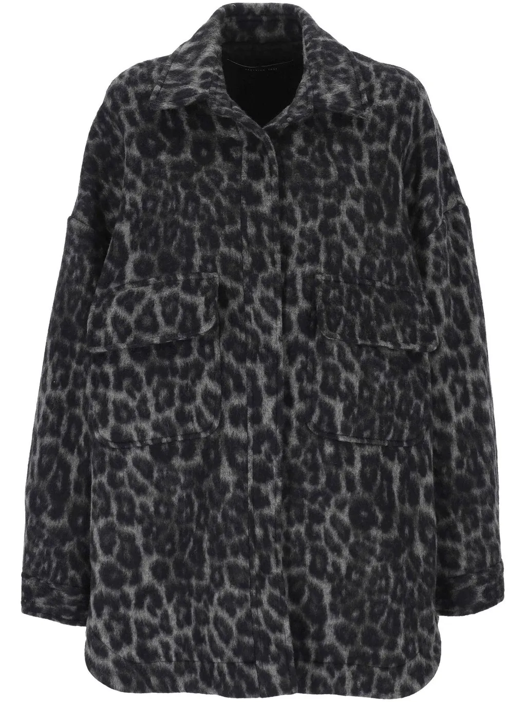 Oversized Leopard Print Shirt Jacket