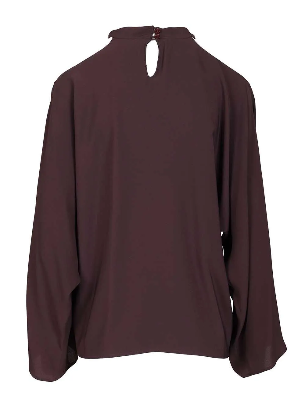 Cross-Neck Cold-Shoulder Blouse