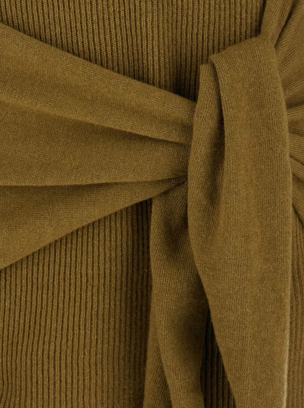 Ribbed Knit Dress With Tie Detail