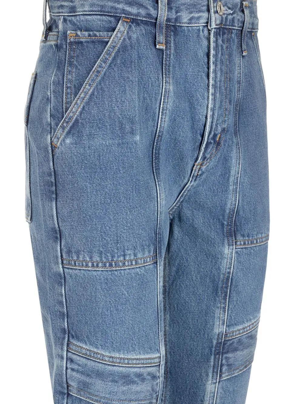 Paneled Straight-Leg Jeans
