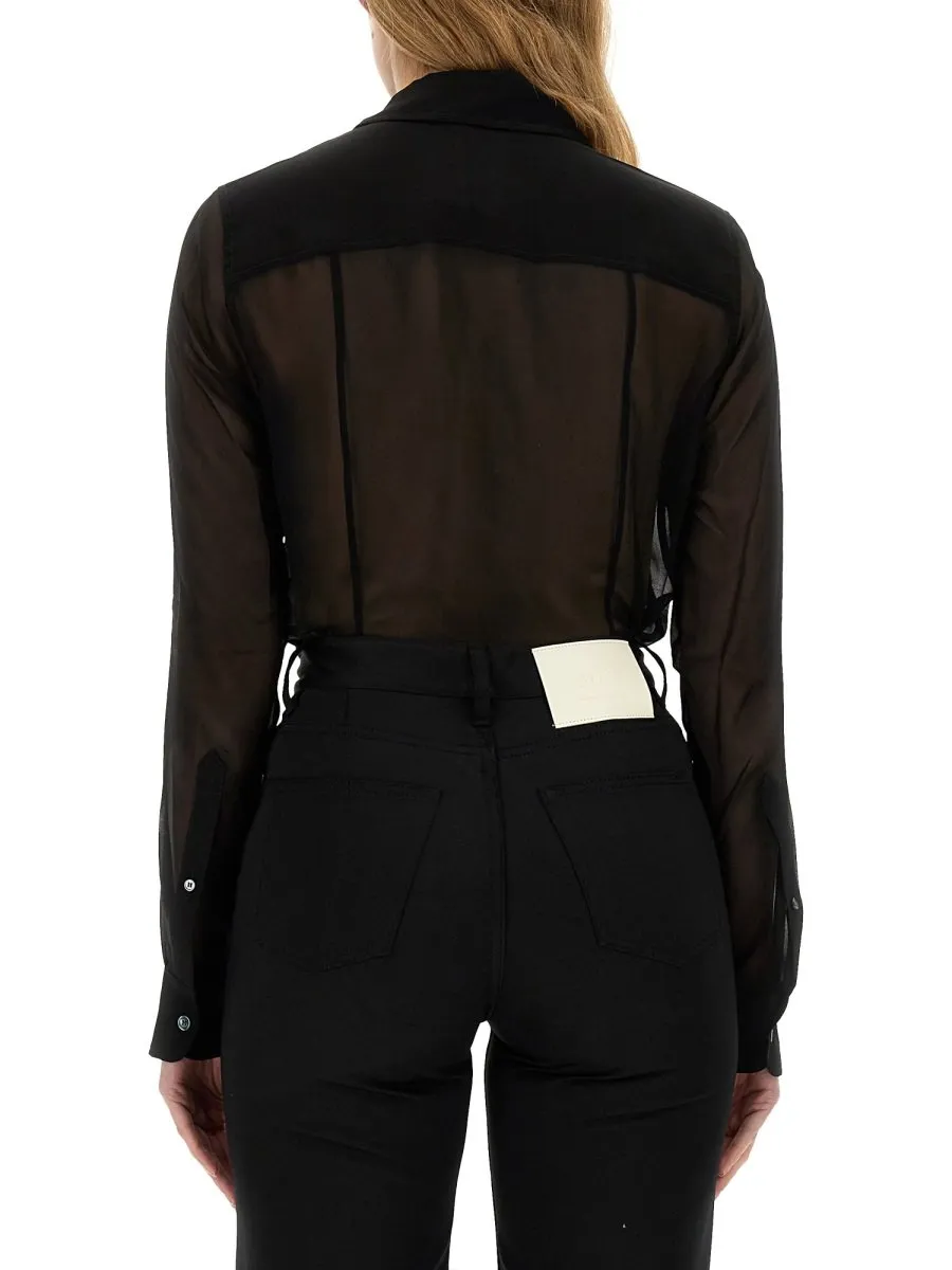 Sheer Button-Up Shirt