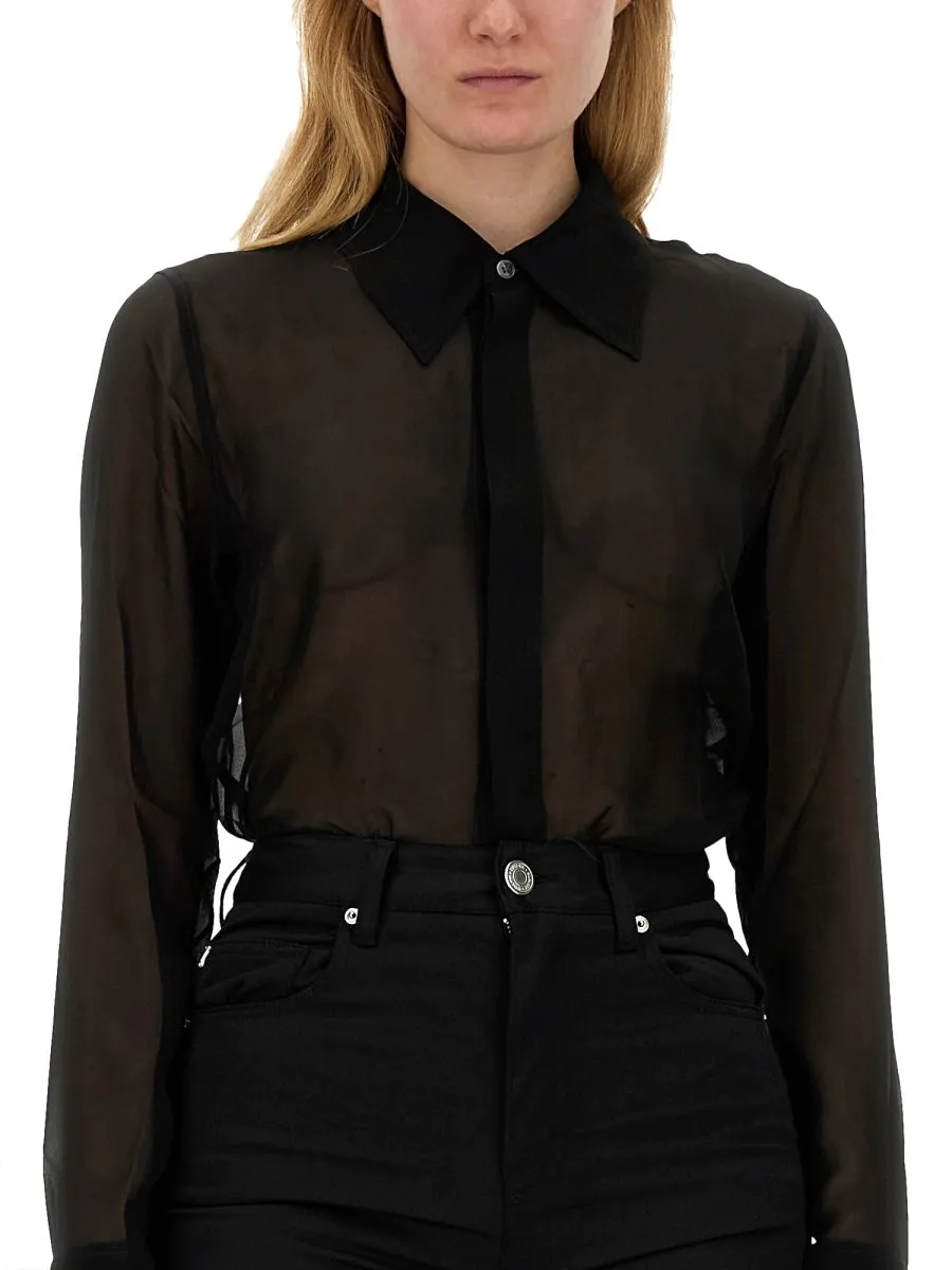 Sheer Button-Up Shirt