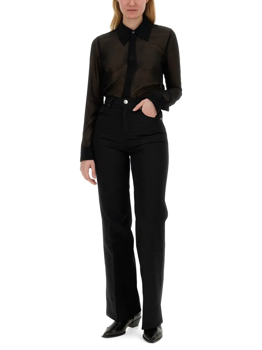 Sheer Button-Up Shirt