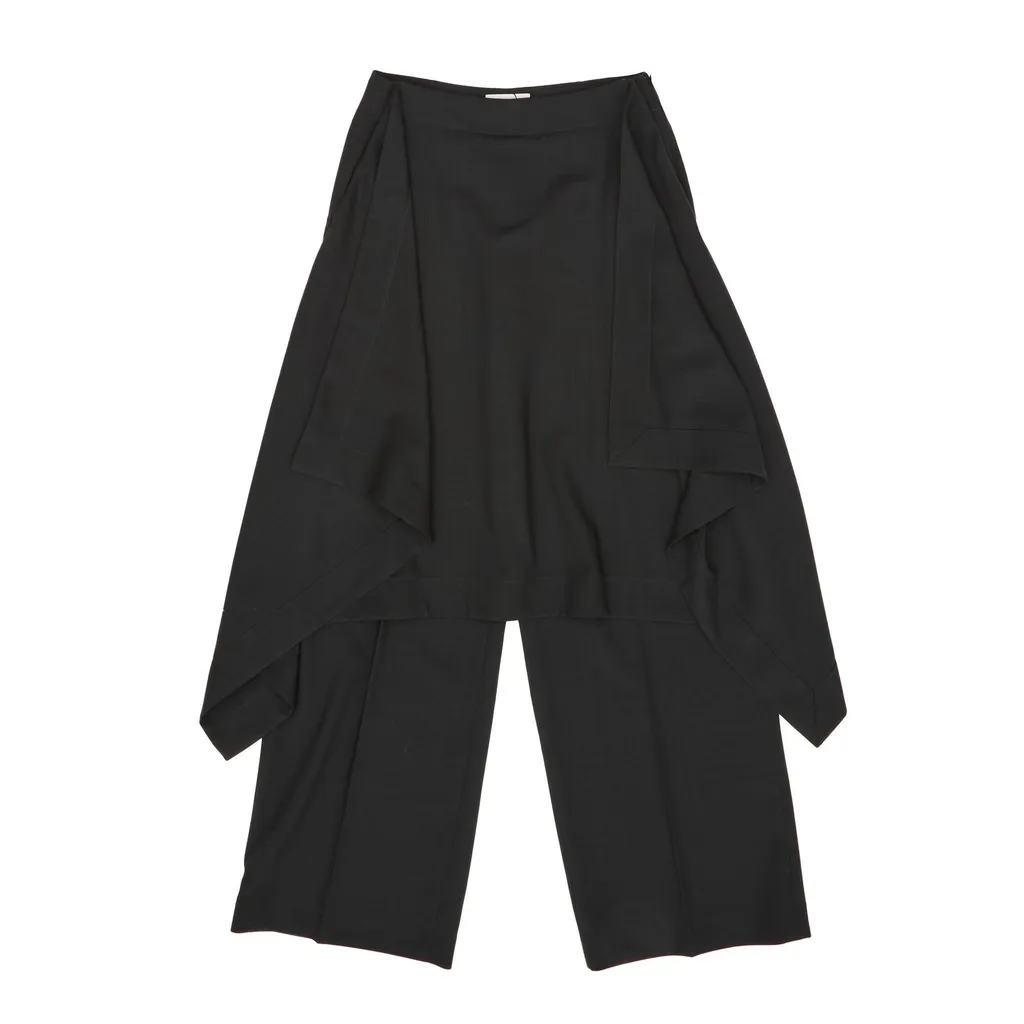 Wide-Leg Trousers With Overlay
