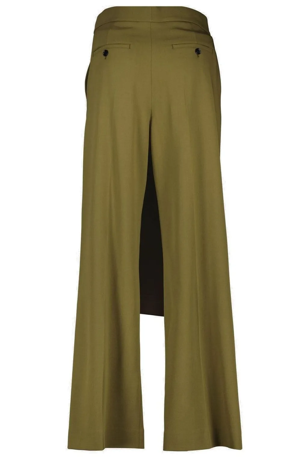 Wide-Leg Trousers With Wrap Skirt Overlay