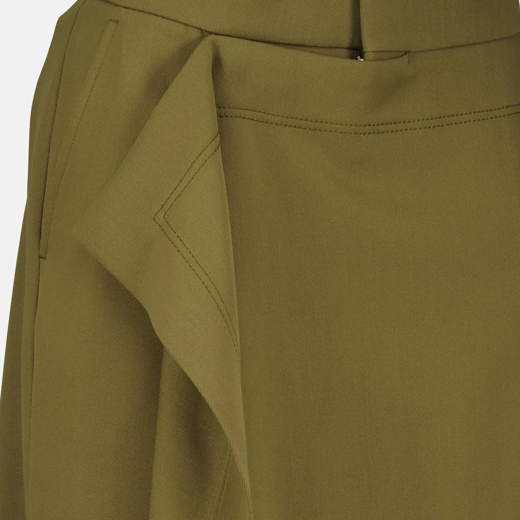 Wide-Leg Trousers With Wrap Skirt Overlay