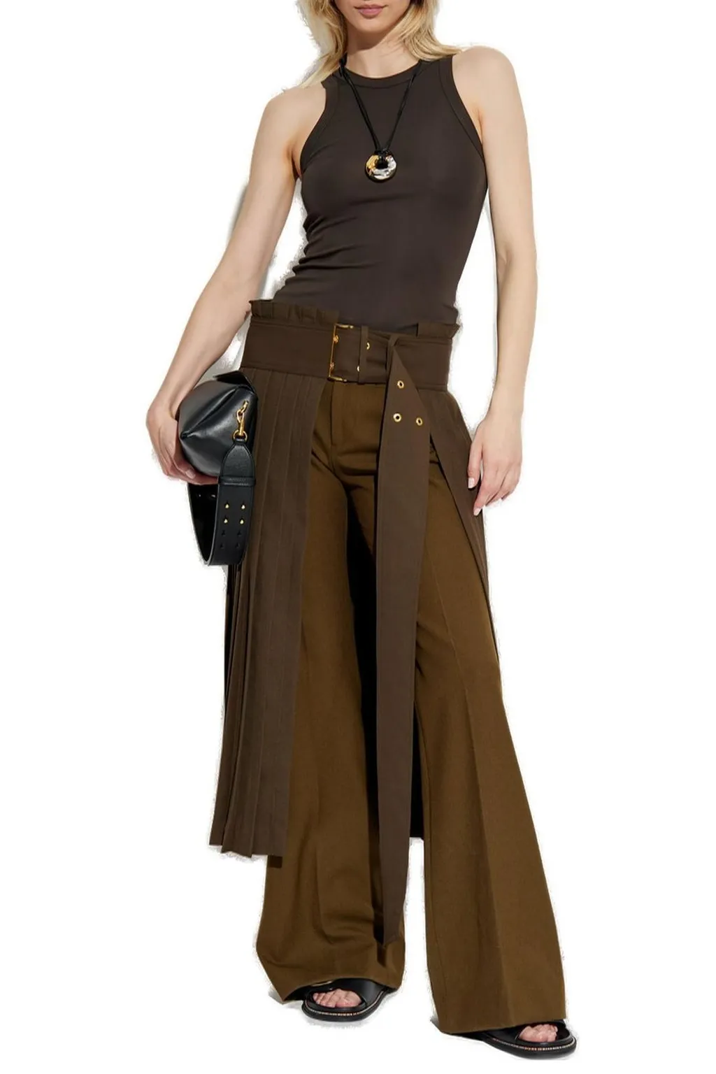 Pleated Skirt With Belt
