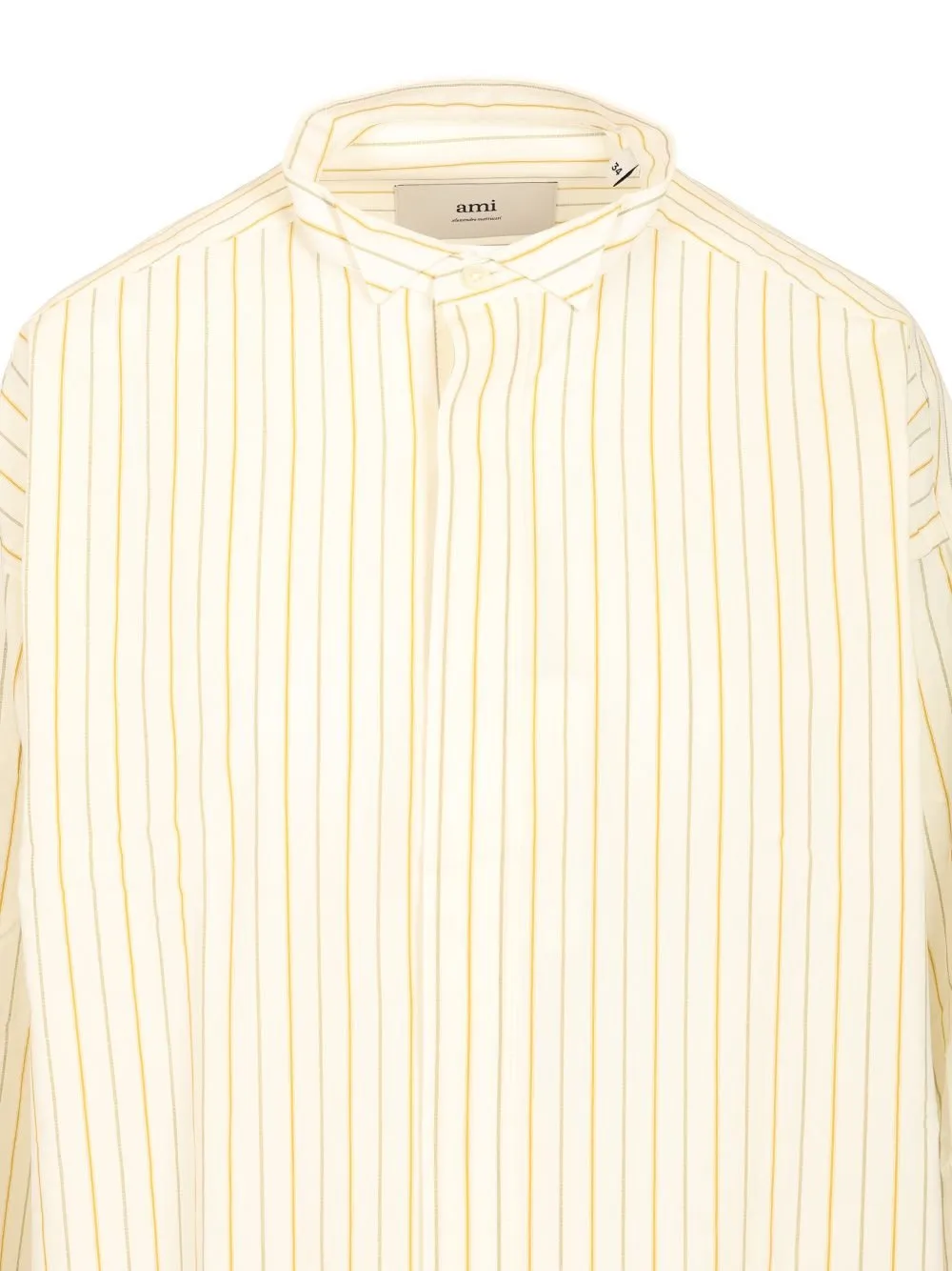 Striped Band Collar Shirt