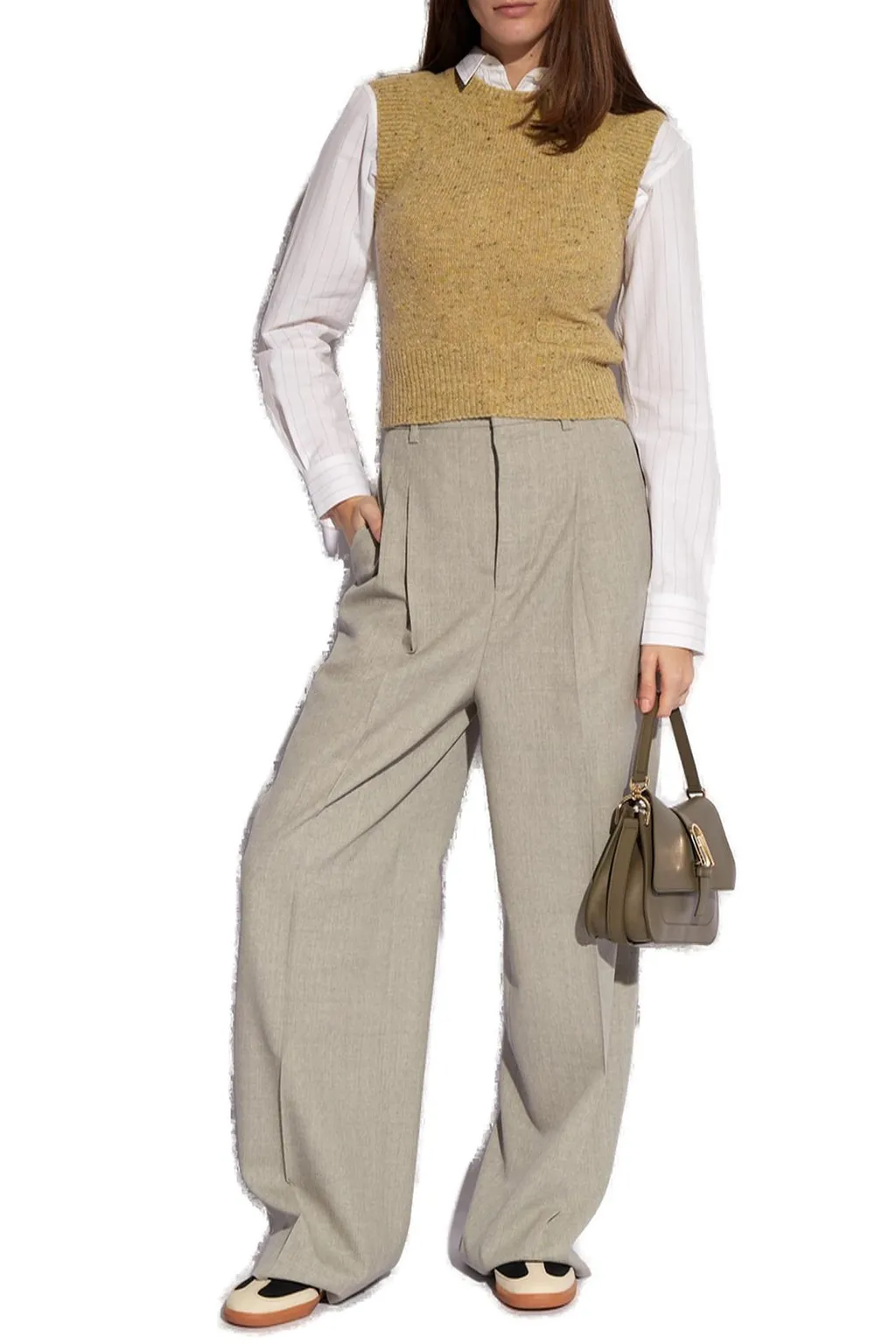 Pleated Wide-Leg Trousers
