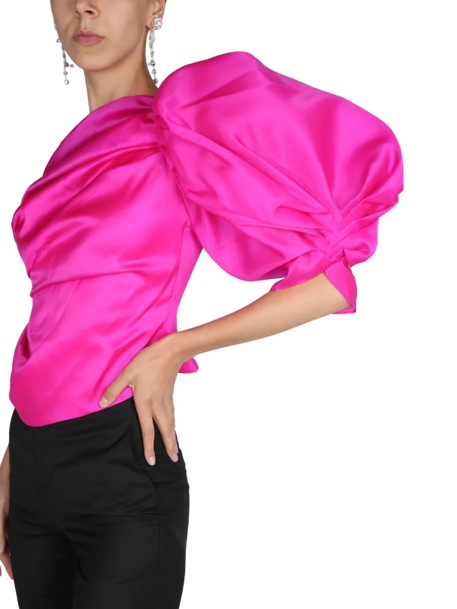 One-Shoulder Top With Voluminous Sleeve