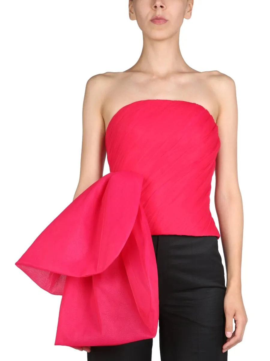 Strapless Top With Bow Detail