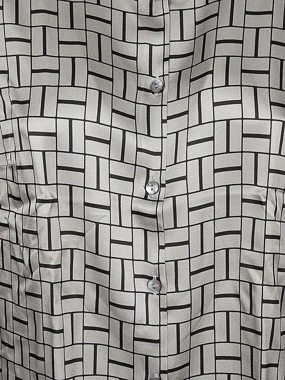 Geometric Print Silk Shirt