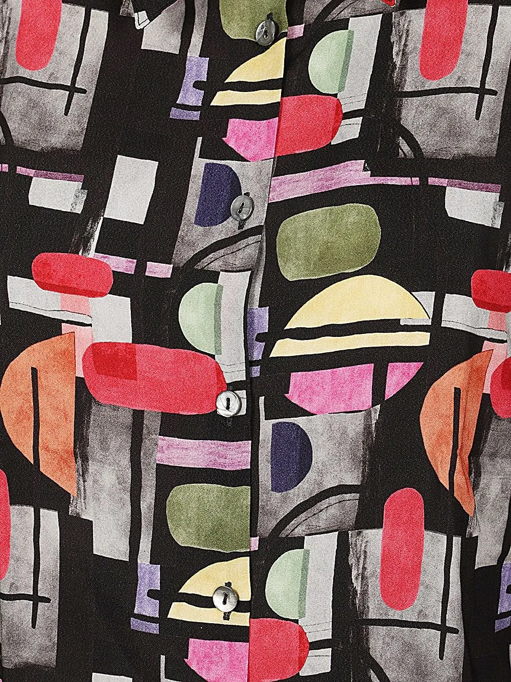 Abstract Print Button-Up Shirt