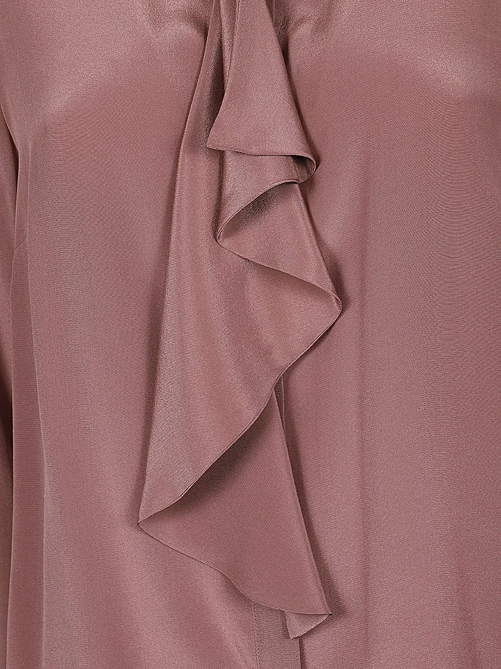 Ruffle Front Silk Blouse
