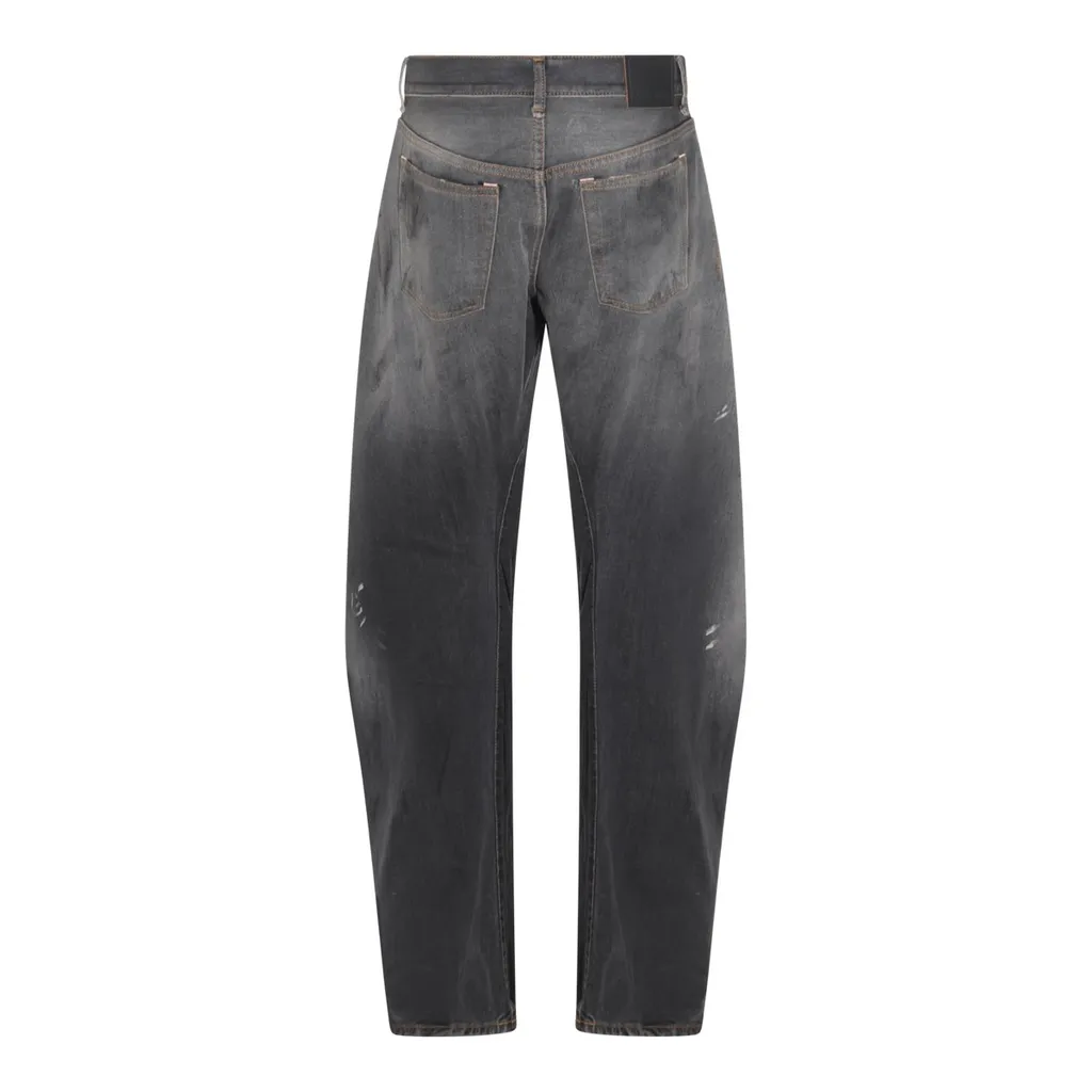 Distressed Wide-Leg Jeans