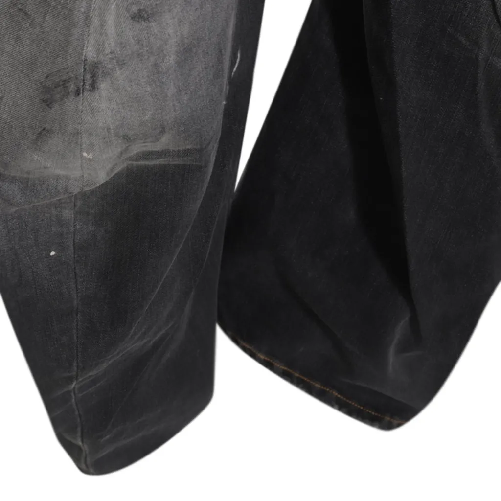 Distressed Wide-Leg Jeans