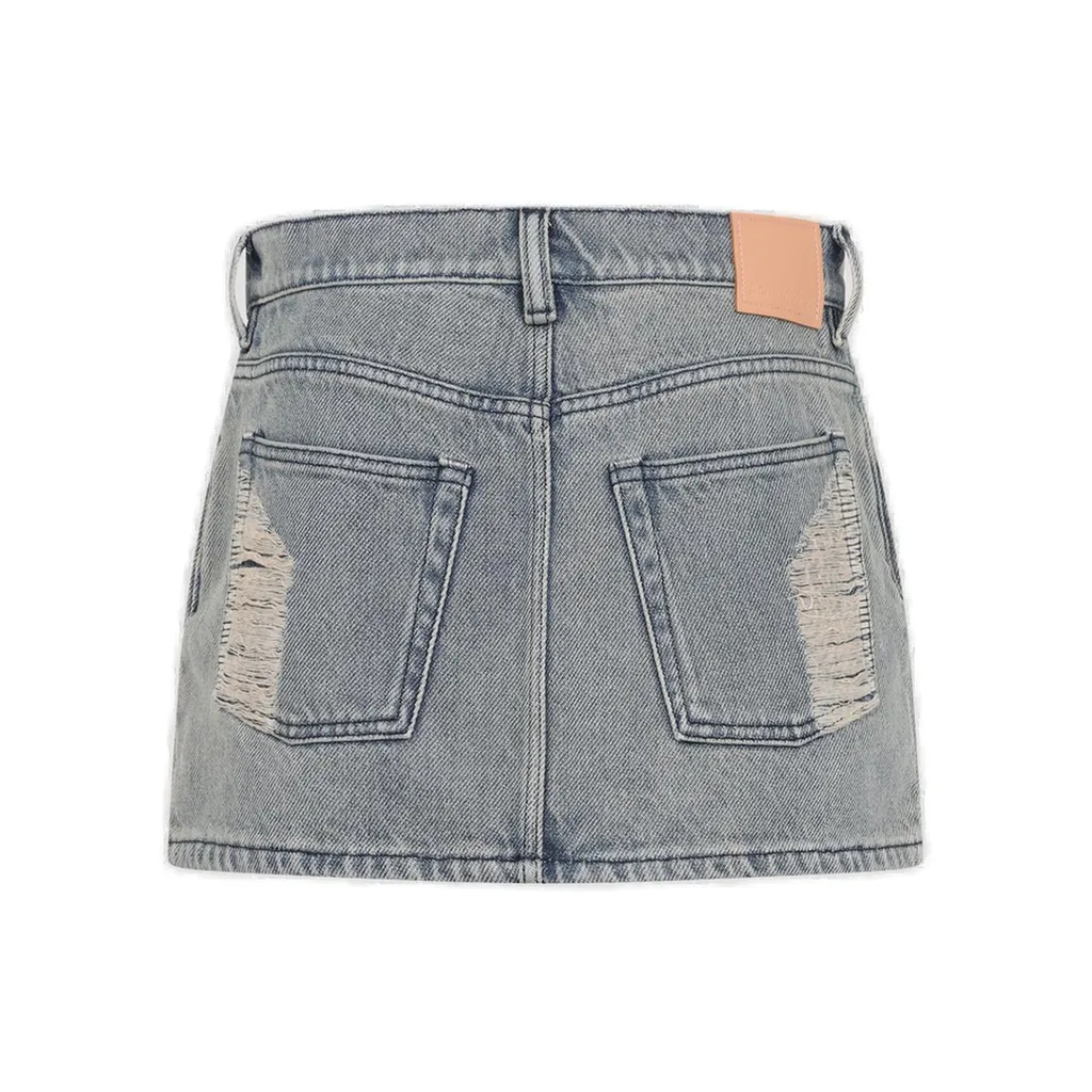 Distressed Denim Mini Skirt