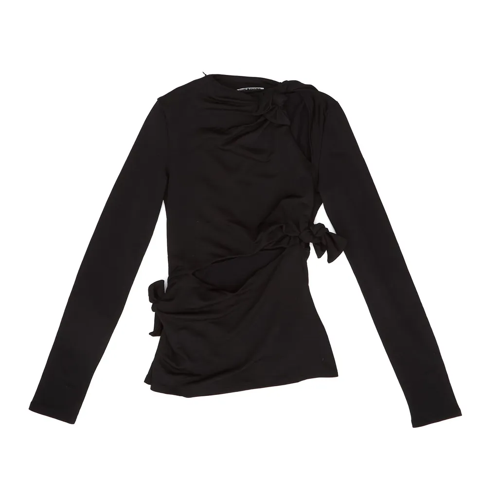 Draped Tie-Front Top