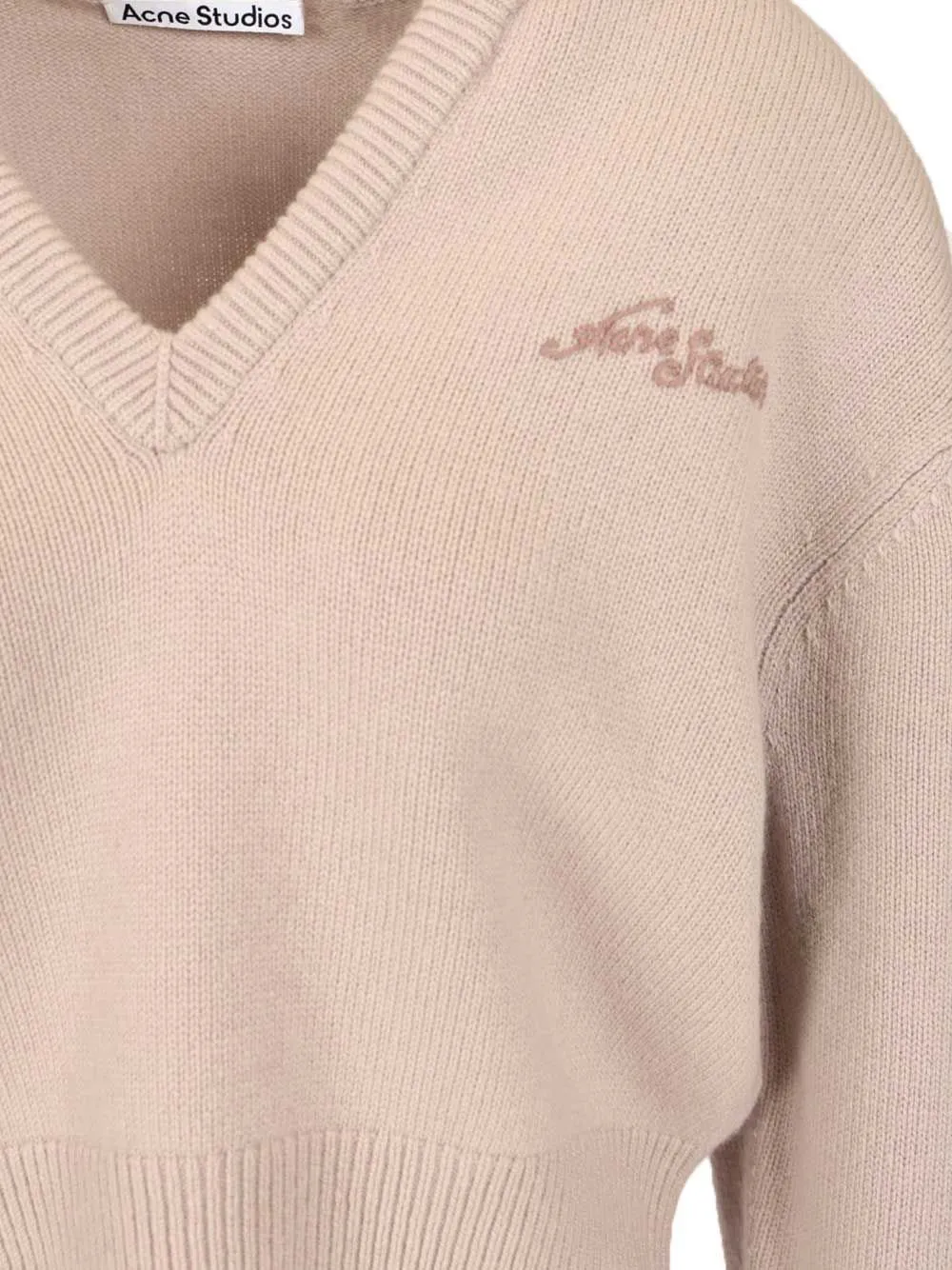Cropped V-Neck Sweater