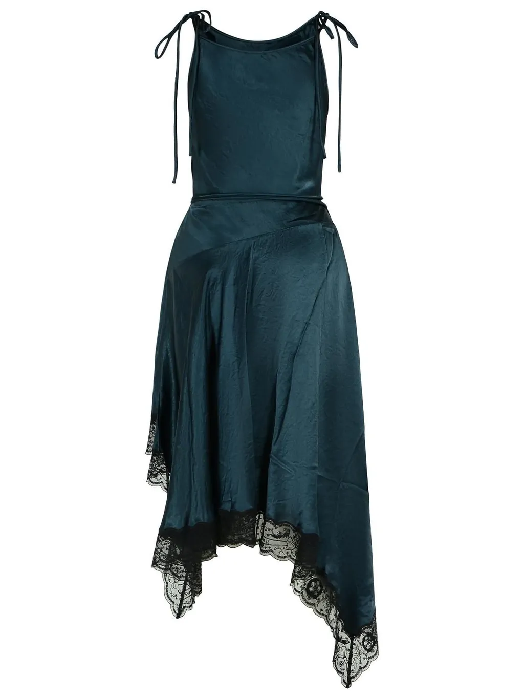 Asymmetrical Lace Trim Dress