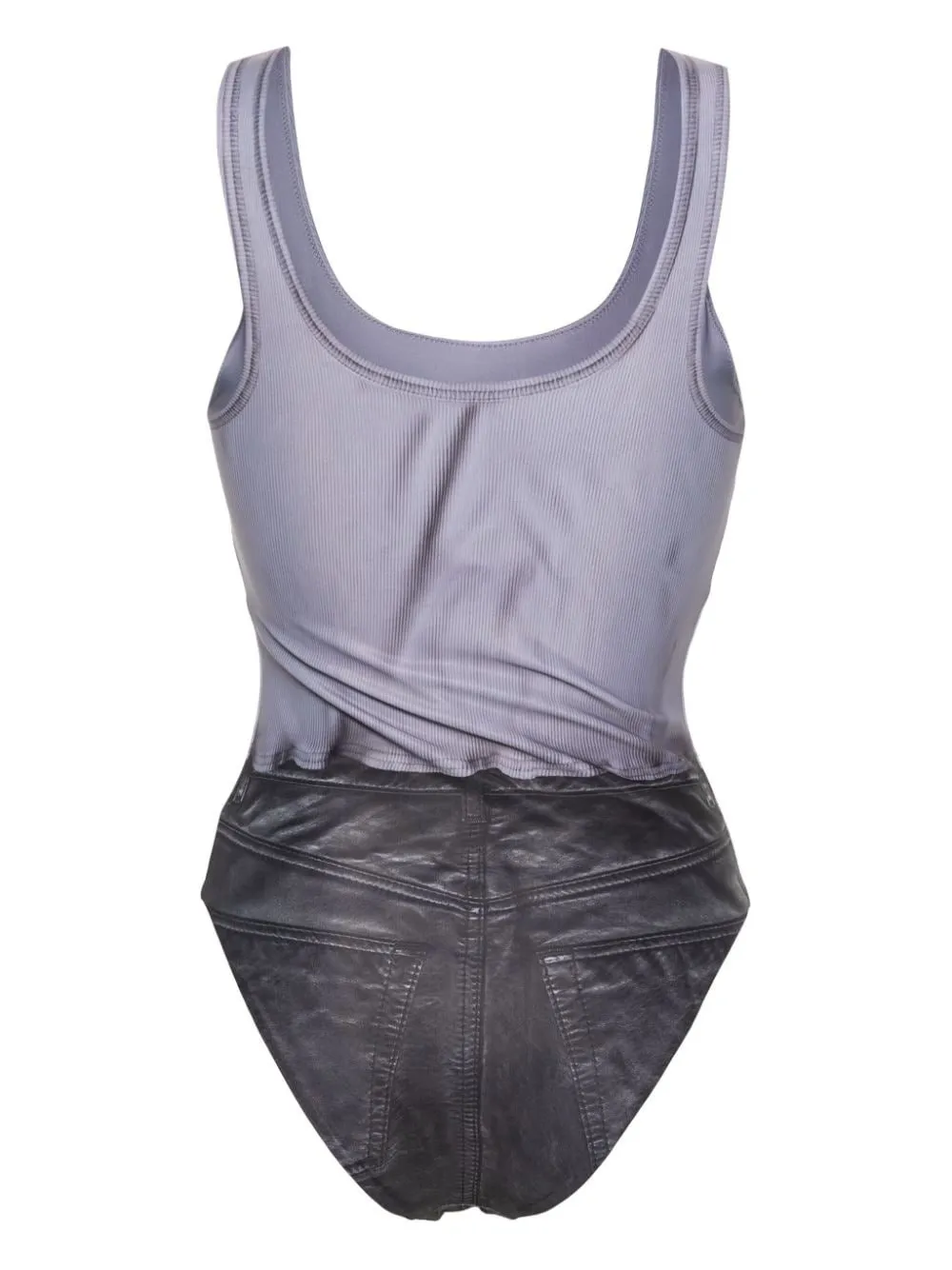 Bodysuit With Printed Denim Effect