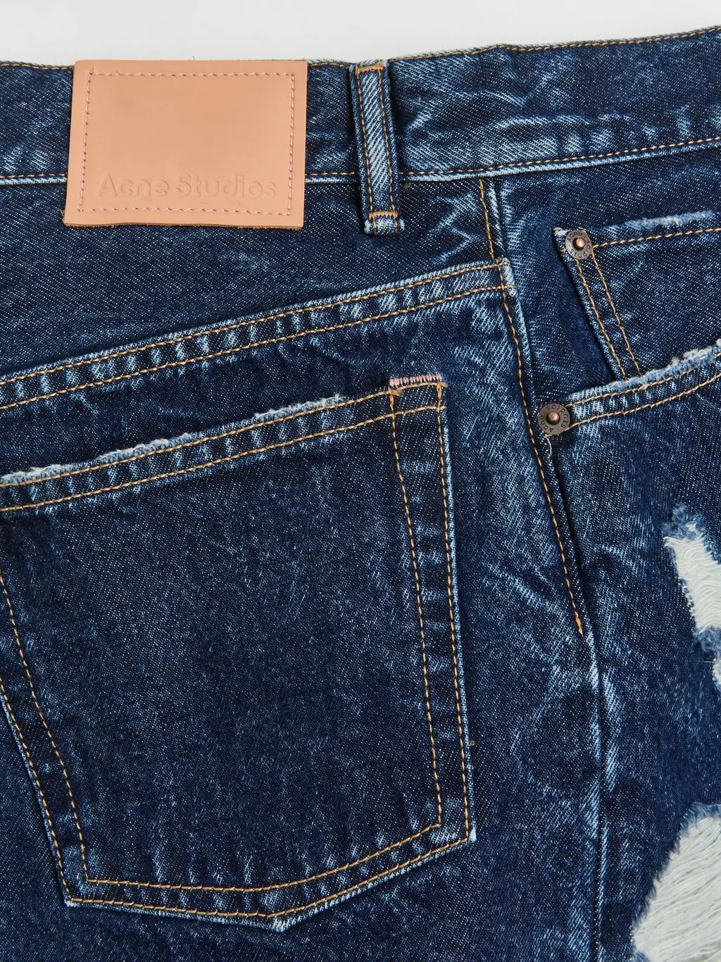 Distressed Denim Mini Skirt