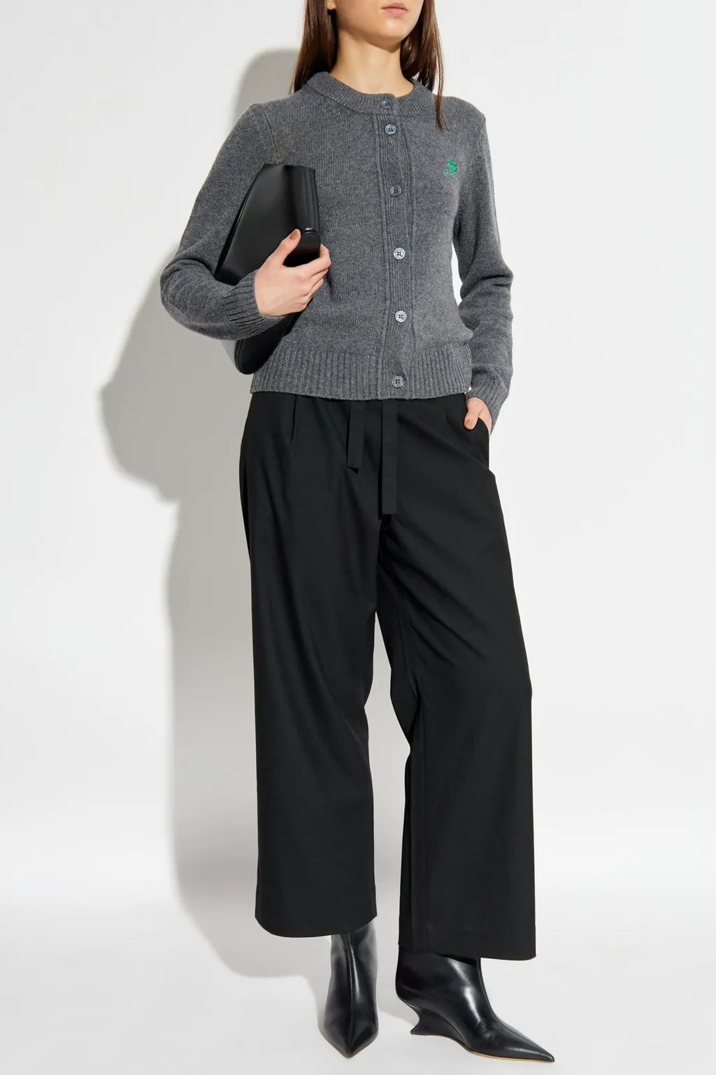 Wide-Leg Belted Trousers