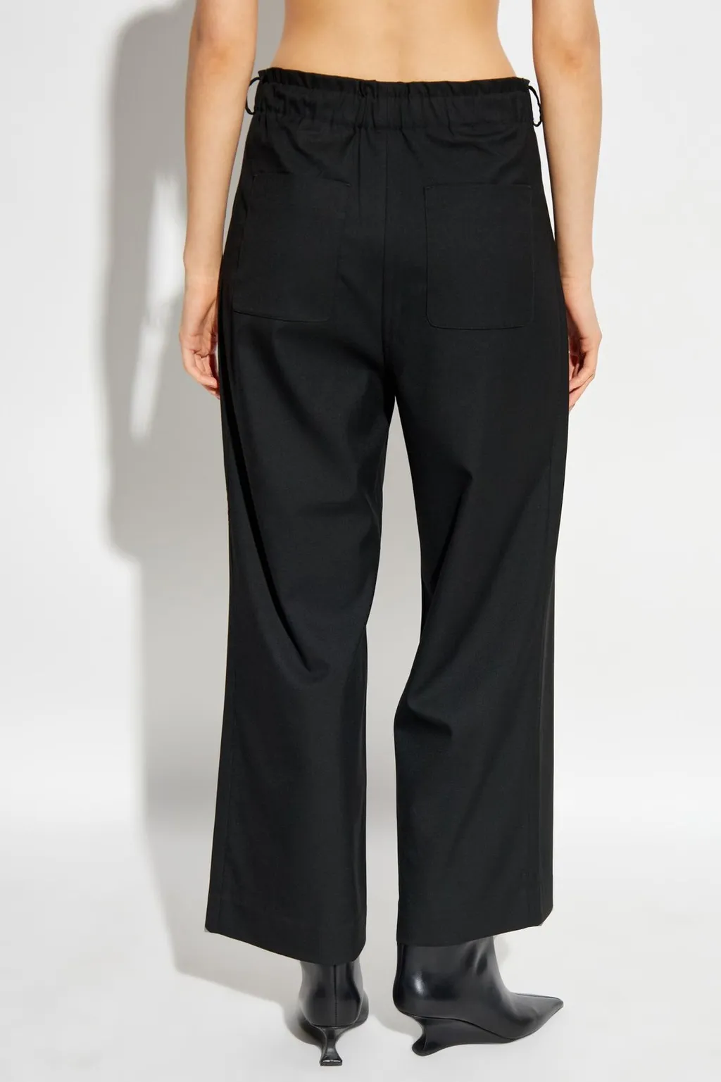 Wide-Leg Belted Trousers