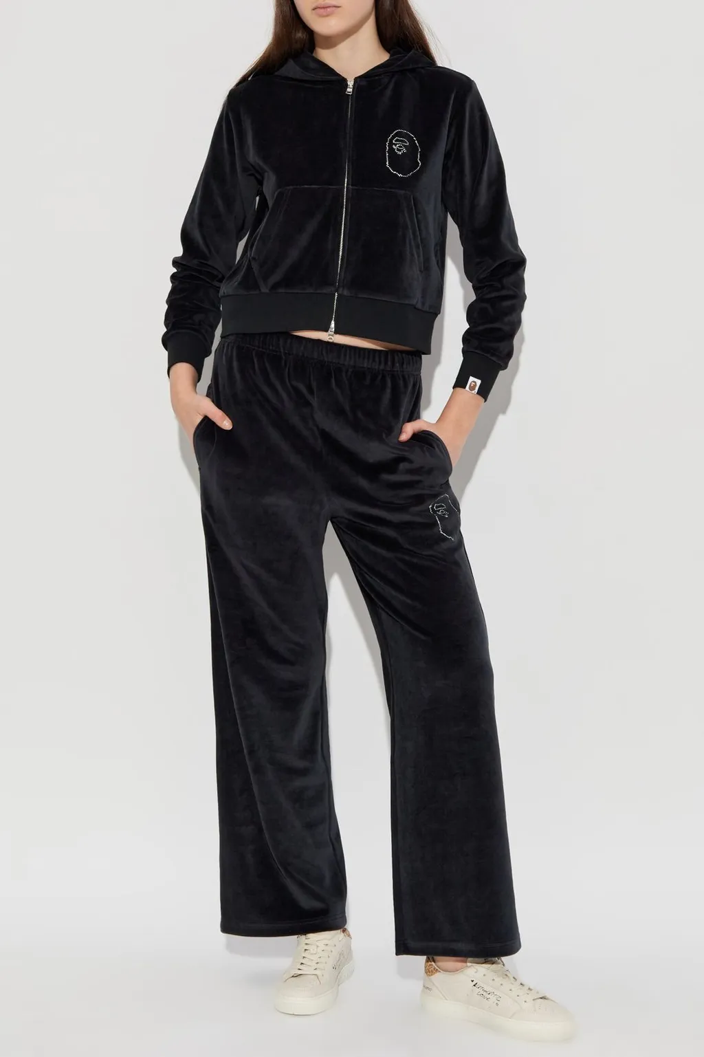 Velour Wide-Leg Pants