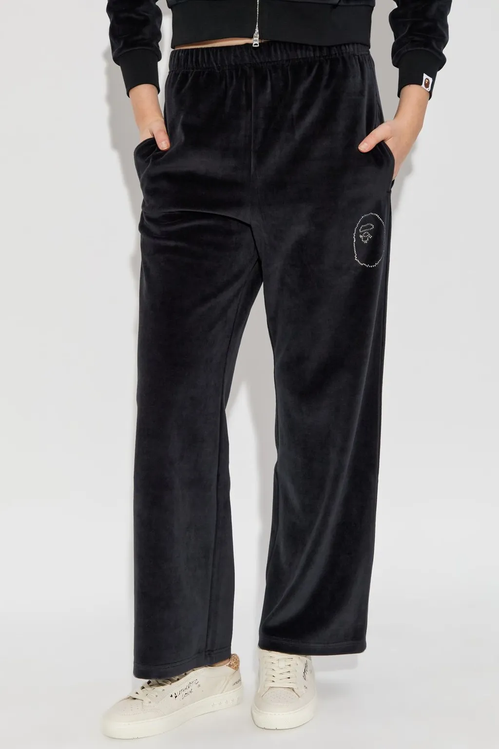 Velour Wide-Leg Pants