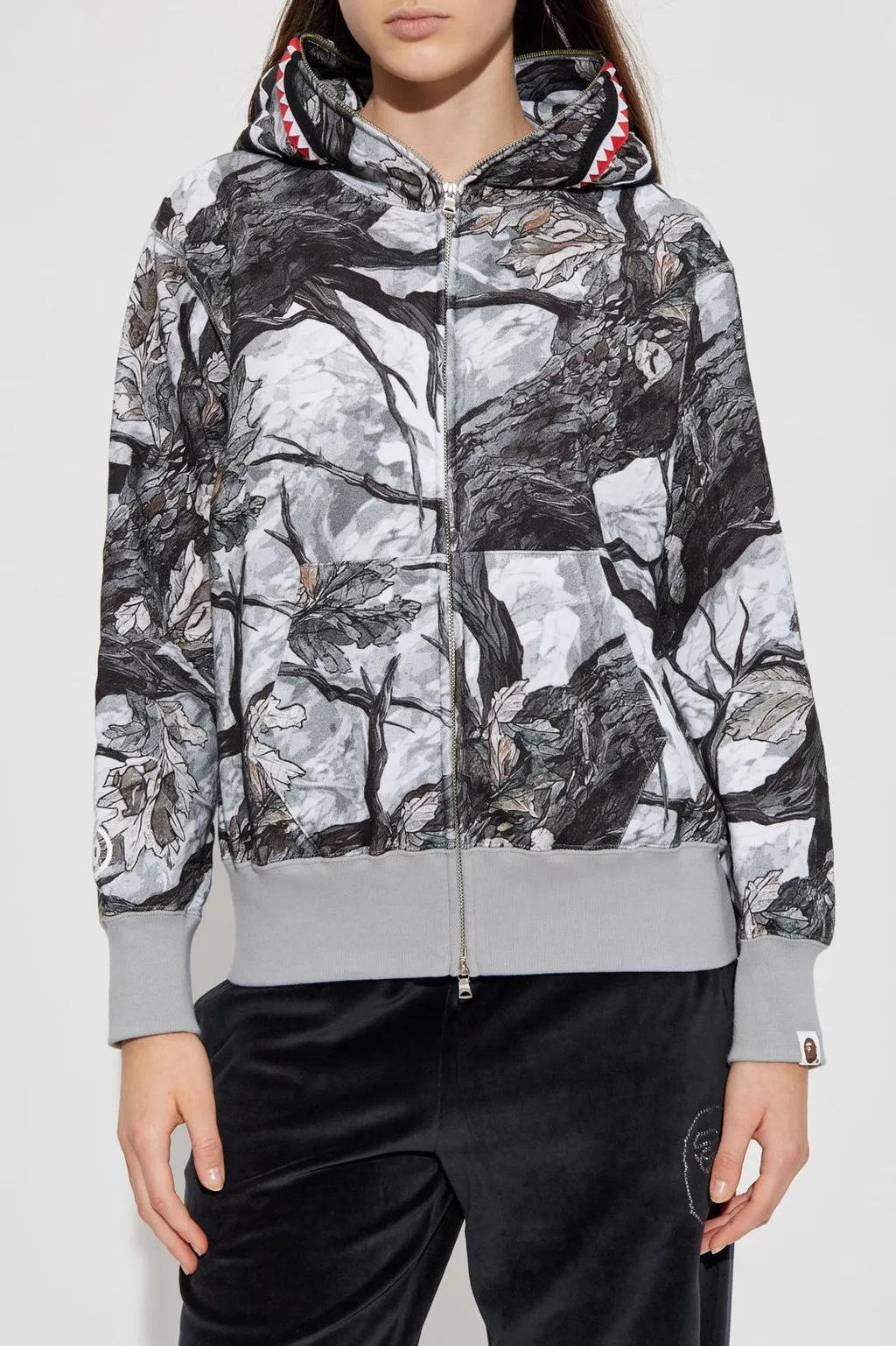 Zip-Up Hoodie With Camouflage Print