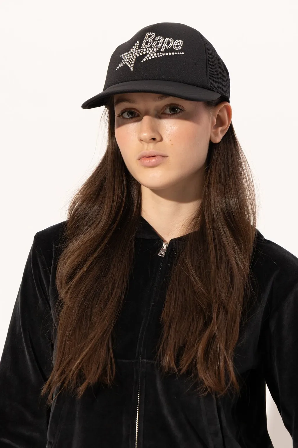 Trucker Hat With Rhinestone Logo