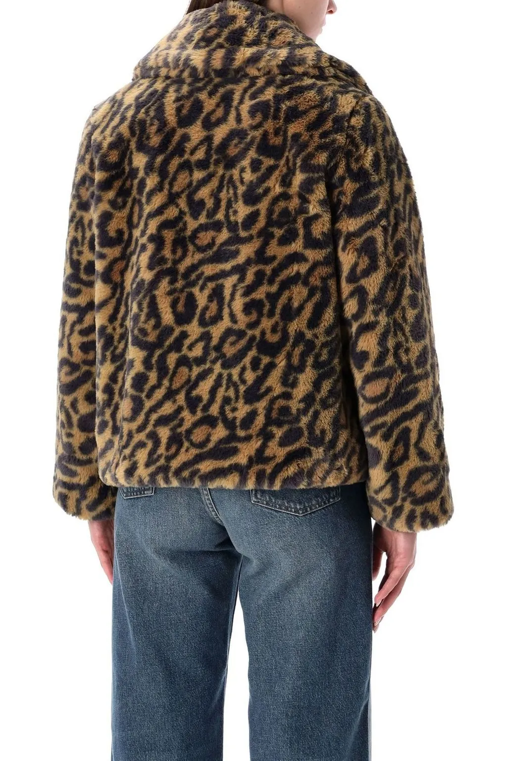 Leopard Print Faux Fur Jacket