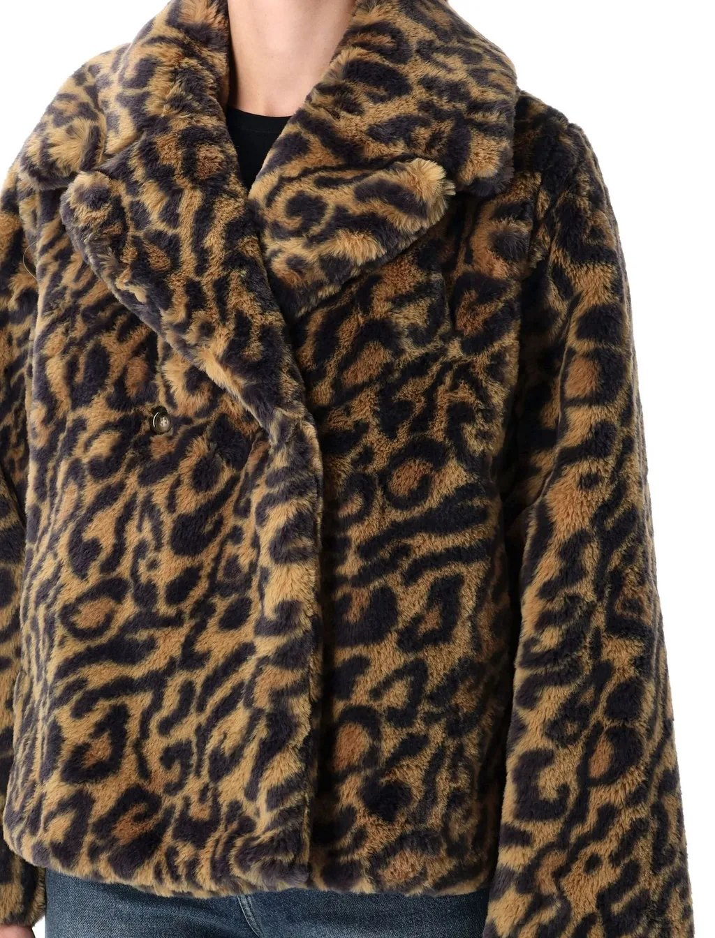 Leopard Print Faux Fur Jacket