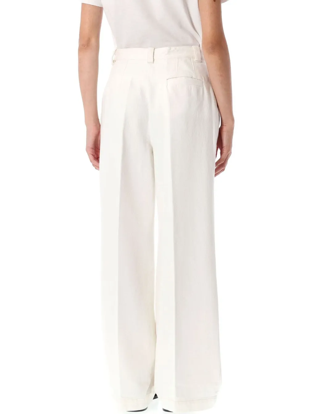 High-Waisted Pleated Wide-Leg Trousers